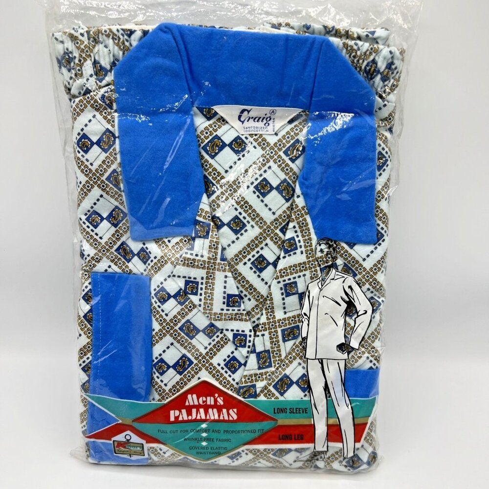 Kmart Craig Mens Pajamas Flannel Sanforized Cotton Small Long Sleeve Pants